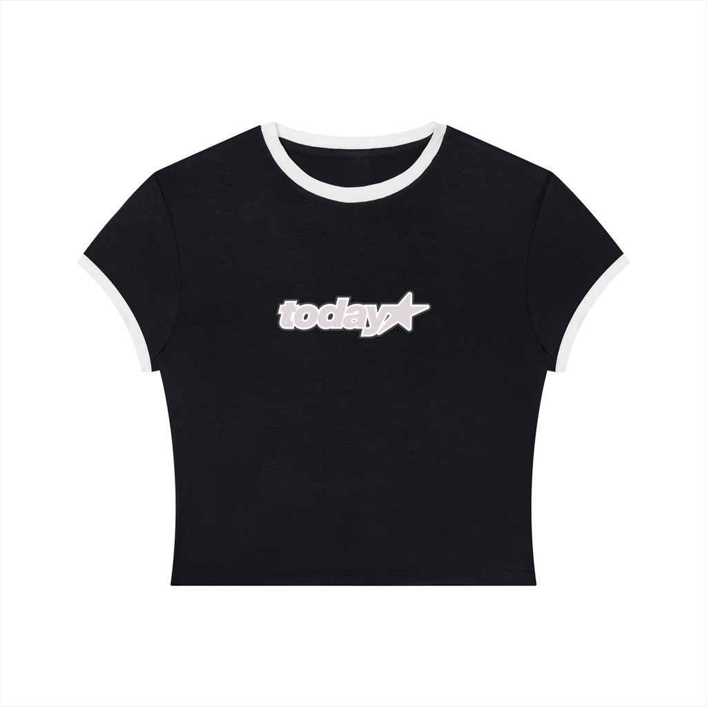 Today Ringer Black Tee