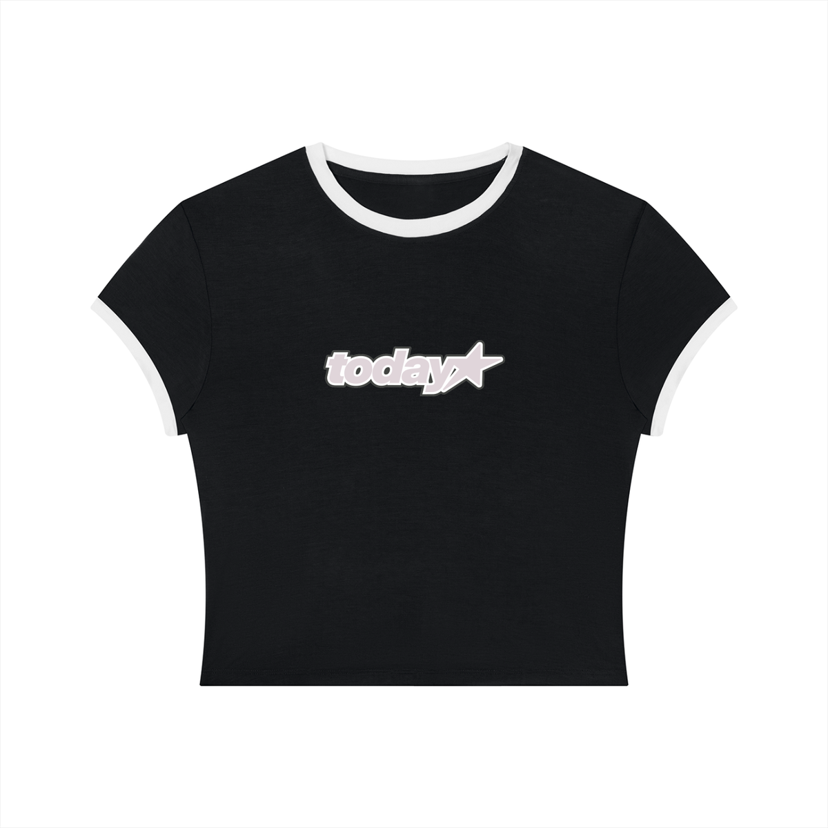 Today Ringer Black Tee